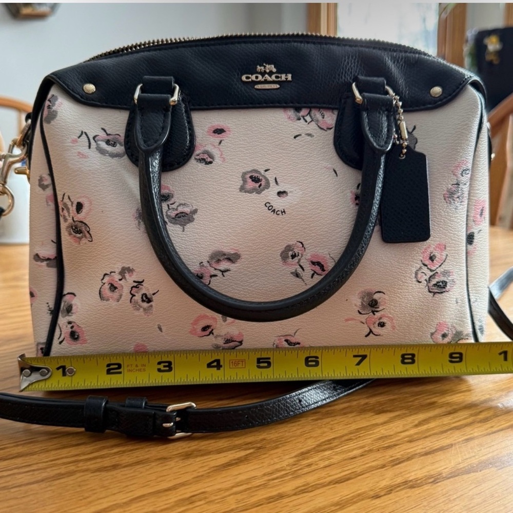 Coach Black and Cream Floral crossbody